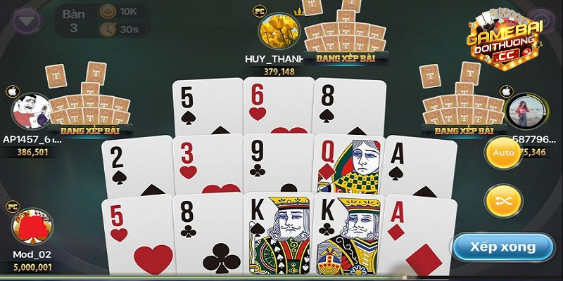 Cách xếp bài Mậu binh theo giá trị của quân bài