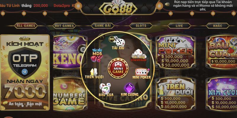 Sự khác biệt về kho game của Go88 và 8xbet